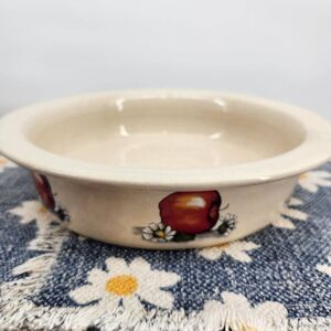 SHAKERS & THANGS Vintage Art Pottery Pie Dish Apples & Daisys